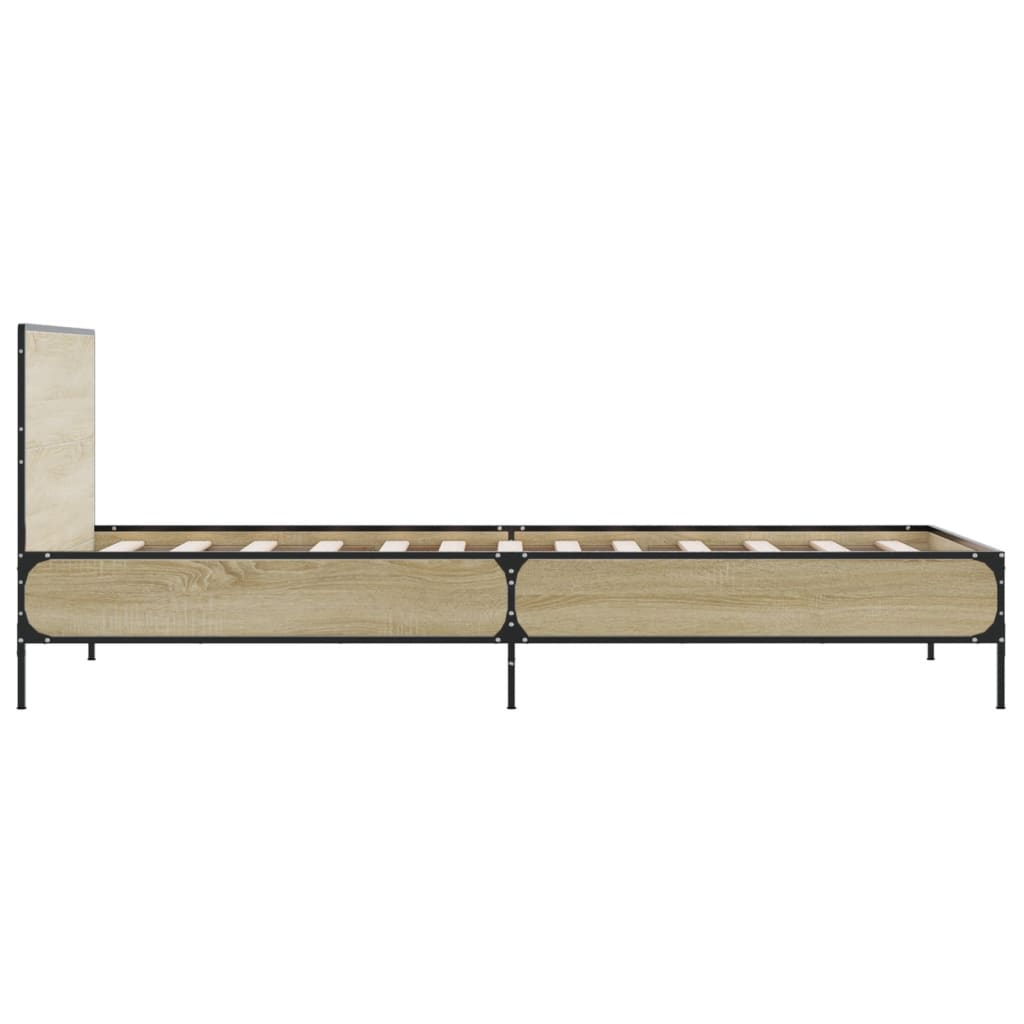 Giroletto Rovere Sonoma 90x190cm in Legno Multistrato e Metallo | homemem39