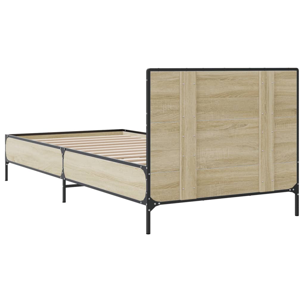 Giroletto Rovere Sonoma 90x190cm in Legno Multistrato e Metallo | homemem39
