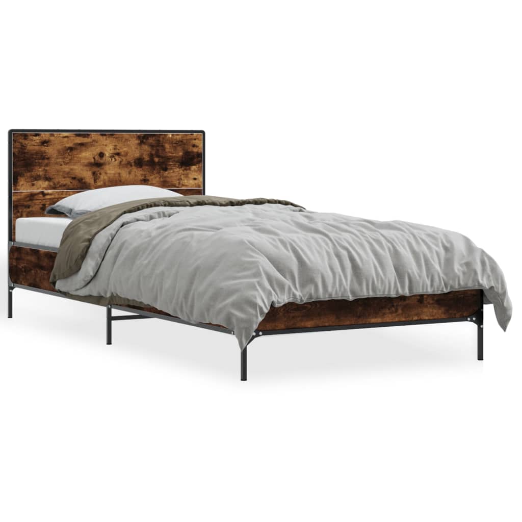 Giroletto Rovere Fumo 90x190 cm in Legno Multistrato e Metallo | homemem39