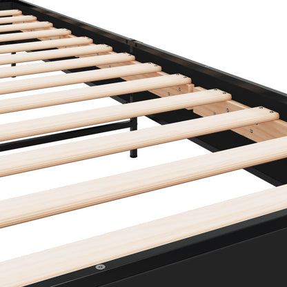 Giroletto Nero 90x200 cm in Legno Multistrato e Metallo | homemem39