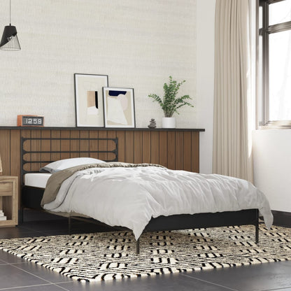 Giroletto Nero 90x200 cm in Legno Multistrato e Metallo | homemem39