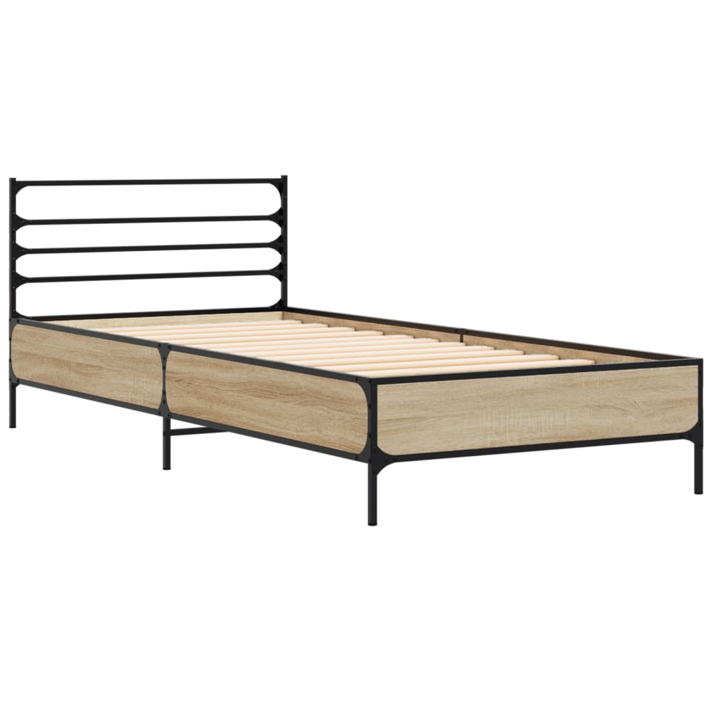 Giroletto Rovere Sonoma 90x200 cm Legno Multistrato e Metallo | homemem39