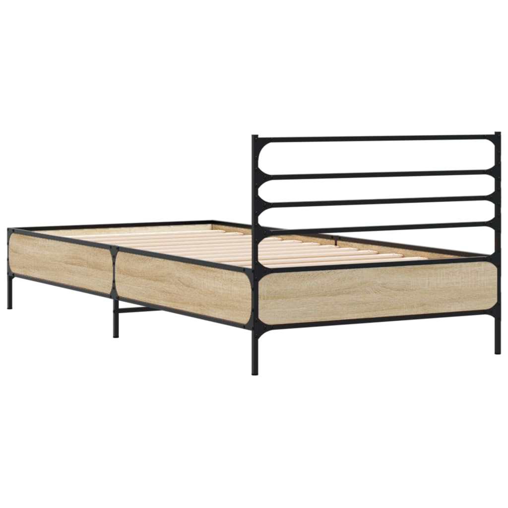 Giroletto Rovere Sonoma 90x200 cm Legno Multistrato e Metallo | homemem39