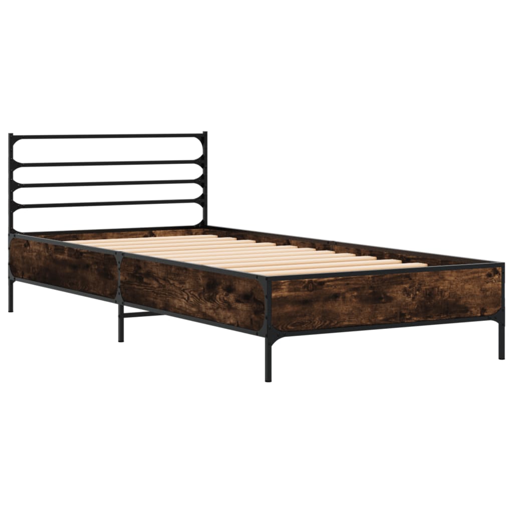 Giroletto Rovere Fumo 90x200 cm in Legno Multistrato e Metallo | homemem39