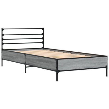 Giroletto Grigio Sonoma 90x200 cm Legno Multistrato e Metallo | homemem39