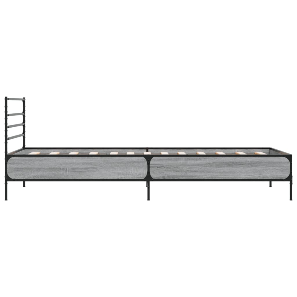 Giroletto Grigio Sonoma 90x200 cm Legno Multistrato e Metallo | homemem39