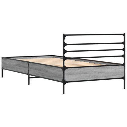 Giroletto Grigio Sonoma 90x200 cm Legno Multistrato e Metallo | homemem39
