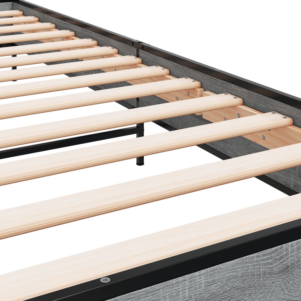 Giroletto Grigio Sonoma 90x200 cm Legno Multistrato e Metallo | homemem39