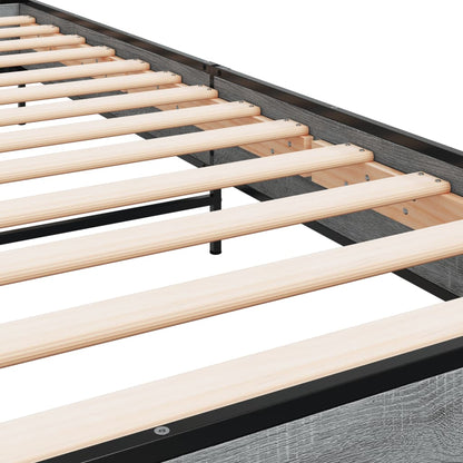 Giroletto Grigio Sonoma 90x200 cm Legno Multistrato e Metallo | homemem39
