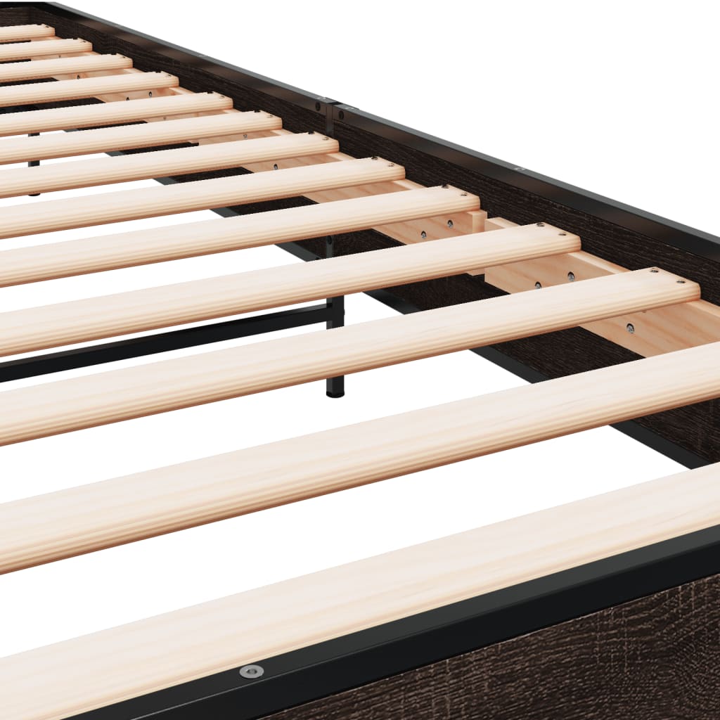 Giroletto Rovere Marrone 90x200 cm Legno Multistrato e Metallo - homemem39