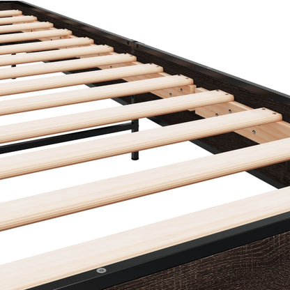 Giroletto Rovere Marrone 90x200 cm Legno Multistrato e Metallo - homemem39