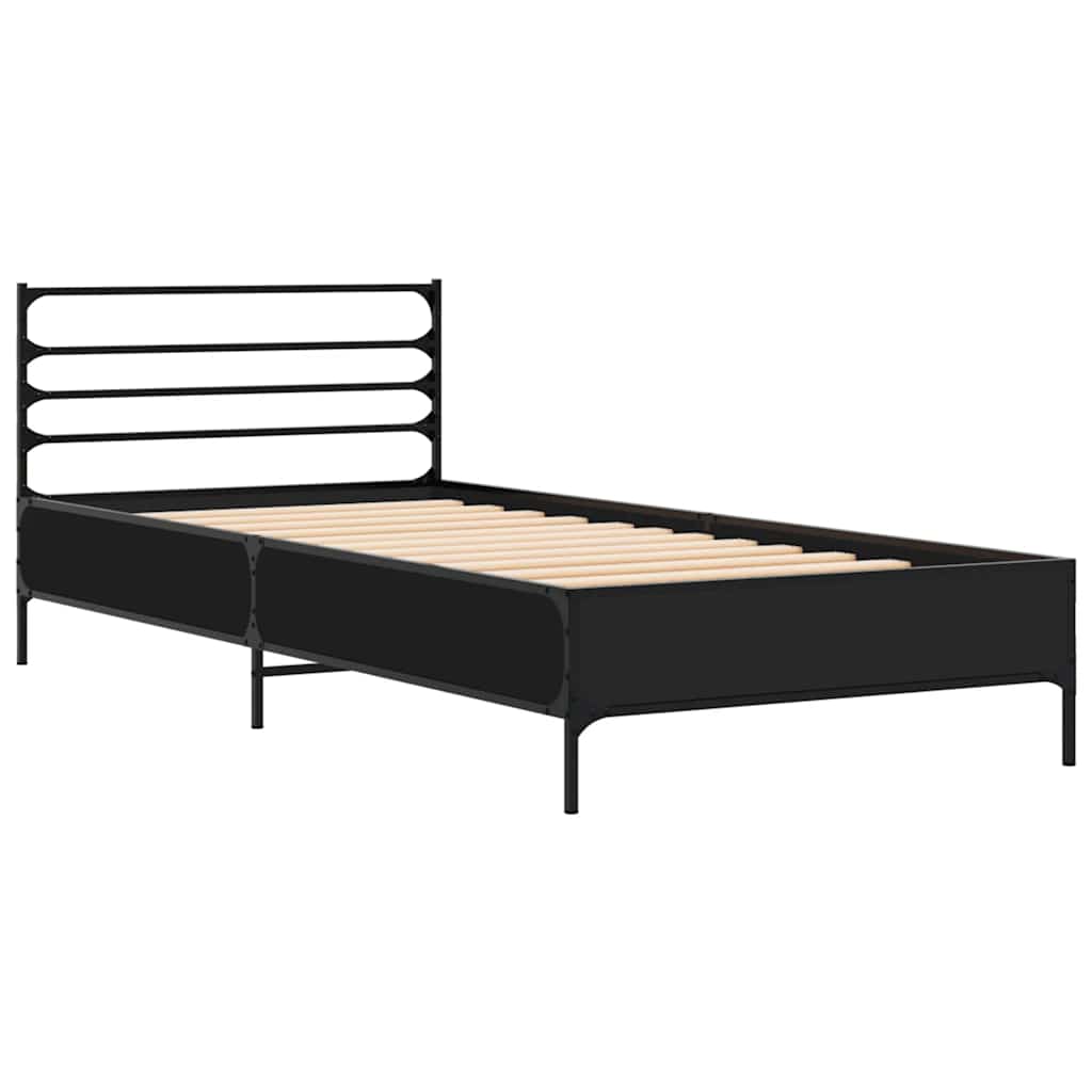Giroletto Nero 100x200 cm in Legno Multistrato e Metallo | homemem39