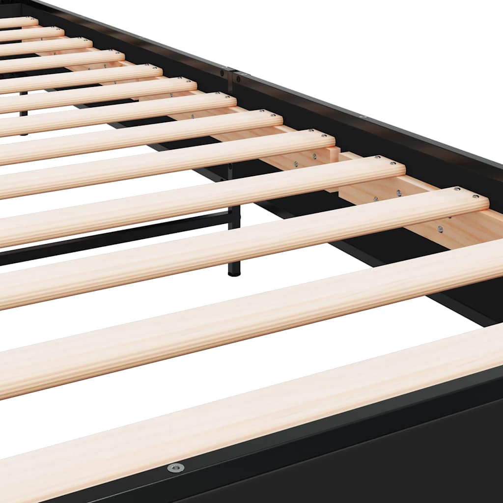 Giroletto Nero 100x200 cm in Legno Multistrato e Metallo | homemem39