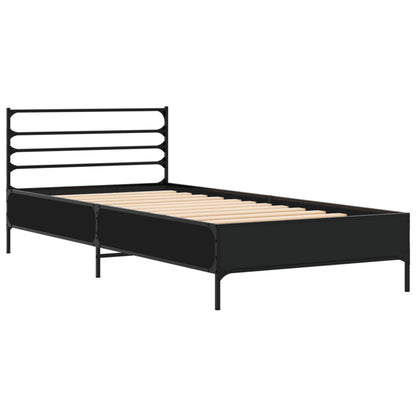Giroletto Nero 75x190 cm in Legno Multistrato e Metallo | homemem39