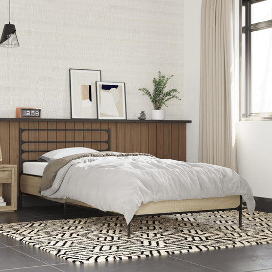 Giroletto Rovere Sonoma 75x190cm in Legno Multistrato e Metallo | homemem39