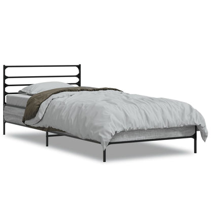Giroletto Grigio Sonoma 75x190cm in Legno Multistrato e Metallo