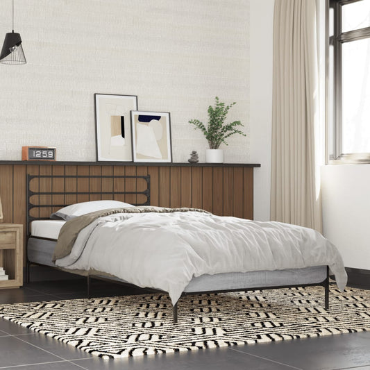 Giroletto Grigio Sonoma 75x190cm in Legno Multistrato e Metallo | homemem39