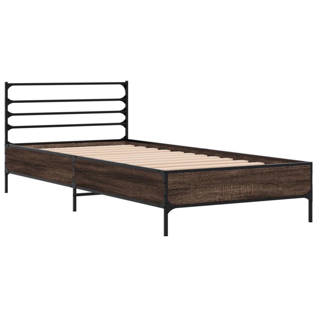Giroletto Rovere Marrone 75x190 cm Legno Multistrato e Metallo | homemem39