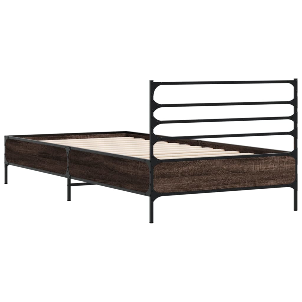 Giroletto Rovere Marrone 75x190 cm Legno Multistrato e Metallo | homemem39