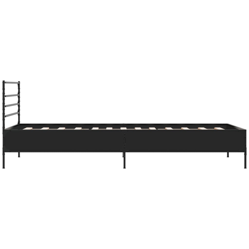 Giroletto Nero 90x190 cm in Legno Multistrato e Metallo | homemem39