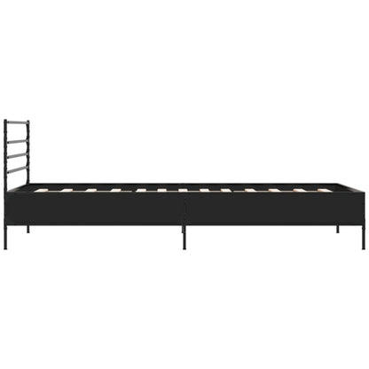 Giroletto Nero 90x190 cm in Legno Multistrato e Metallo | homemem39