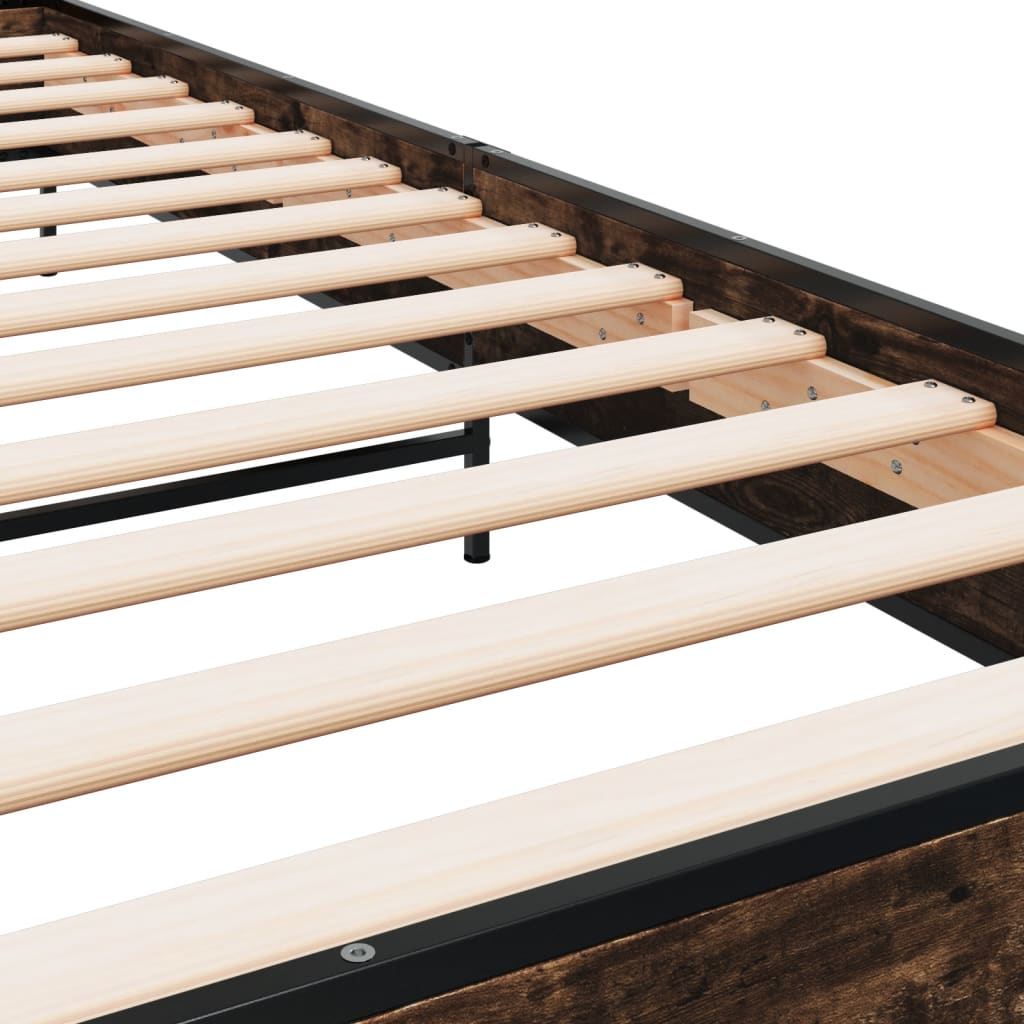 Giroletto Rovere Fumo 90x190 cm in Legno Multistrato e Metallo - homemem39