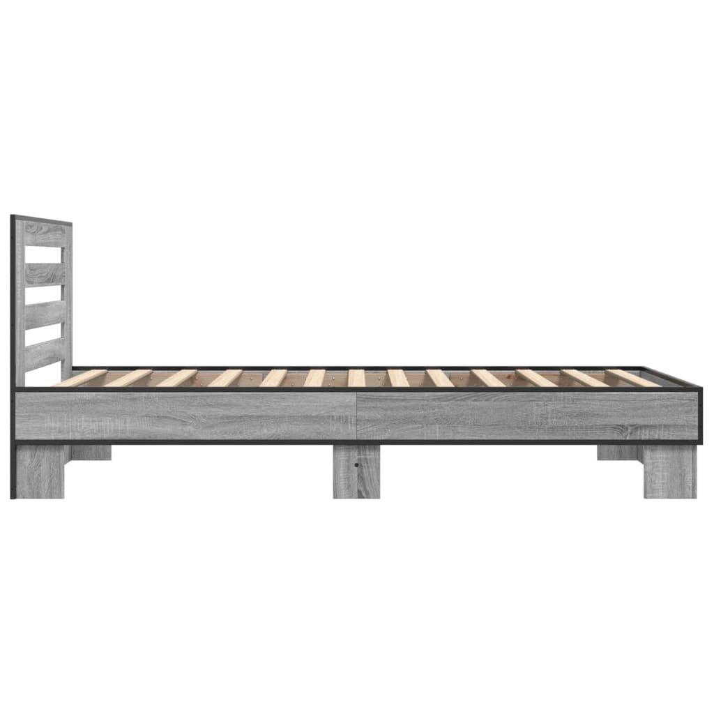 Giroletto Grigio Sonoma 100x200 cm Legno Multistrato e Metallo | homemem39