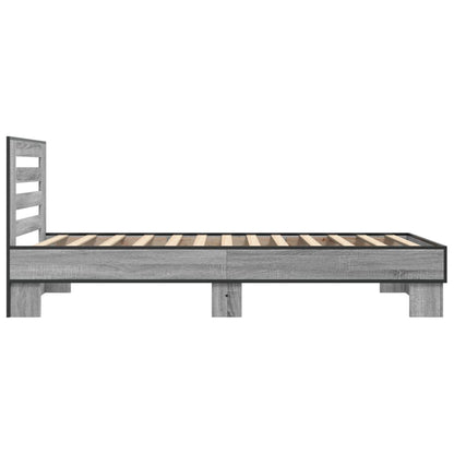 Giroletto Grigio Sonoma 100x200 cm Legno Multistrato e Metallo | homemem39
