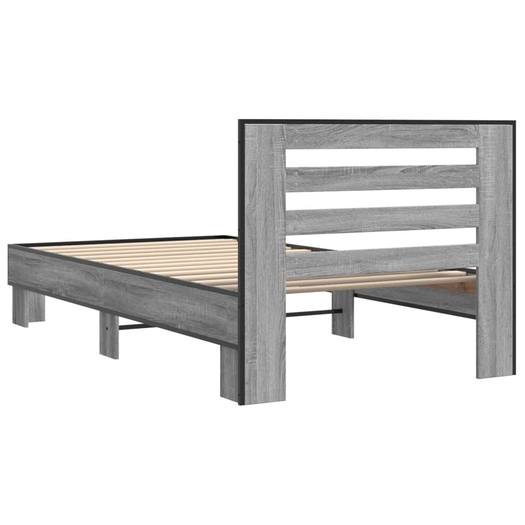 Giroletto Grigio Sonoma 100x200 cm Legno Multistrato e Metallo | homemem39