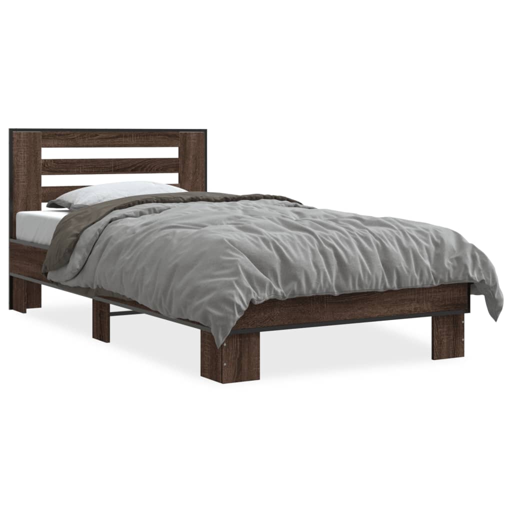 Giroletto Rovere Marrone 100x200 cm Legno Multistrato e Metallo | homemem39