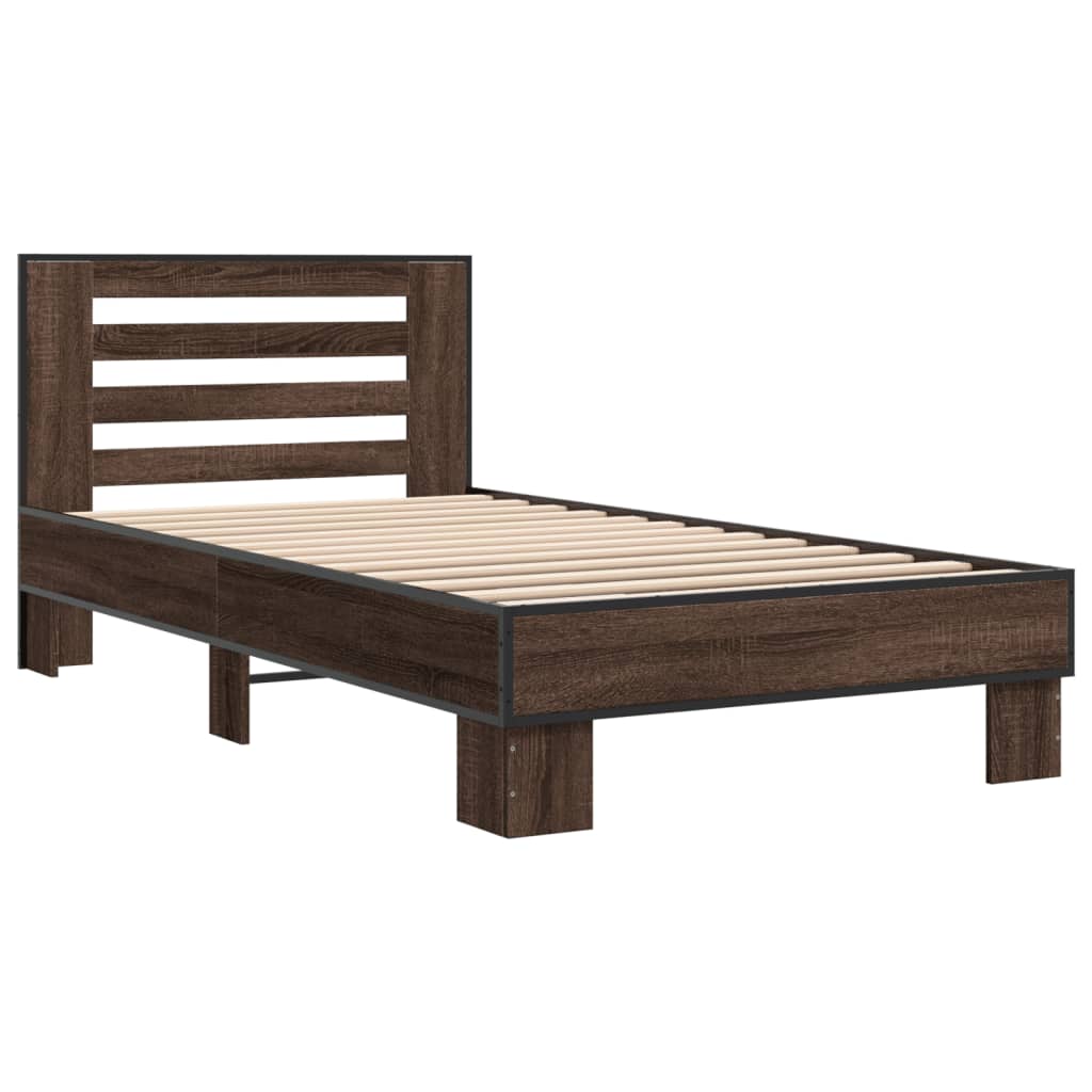 Giroletto Rovere Marrone 100x200 cm Legno Multistrato e Metallo | homemem39