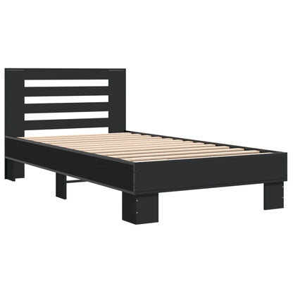 Giroletto Nero 75x190 cm in Legno Multistrato e Metallo | homemem39