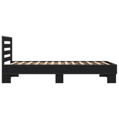 Giroletto Nero 75x190 cm in Legno Multistrato e Metallo | homemem39