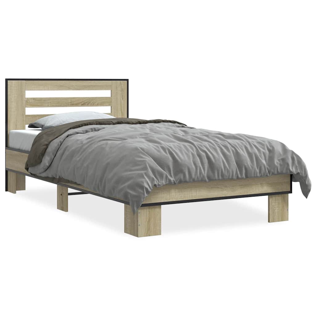 Giroletto Rovere Sonoma 75x190cm in Legno Multistrato e Metallo | homemem39