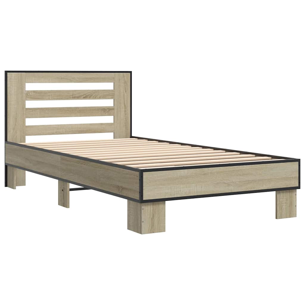Giroletto Rovere Sonoma 75x190cm in Legno Multistrato e Metallo | homemem39