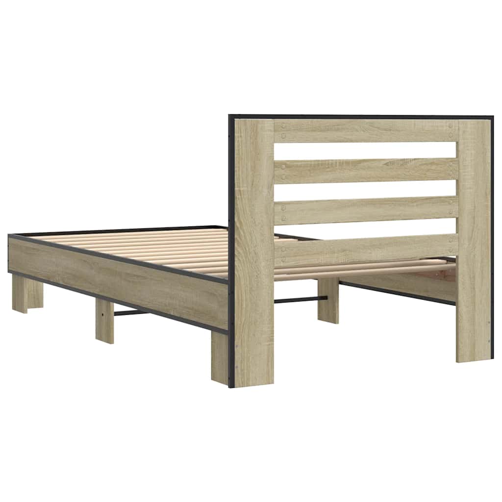 Giroletto Rovere Sonoma 75x190cm in Legno Multistrato e Metallo | homemem39