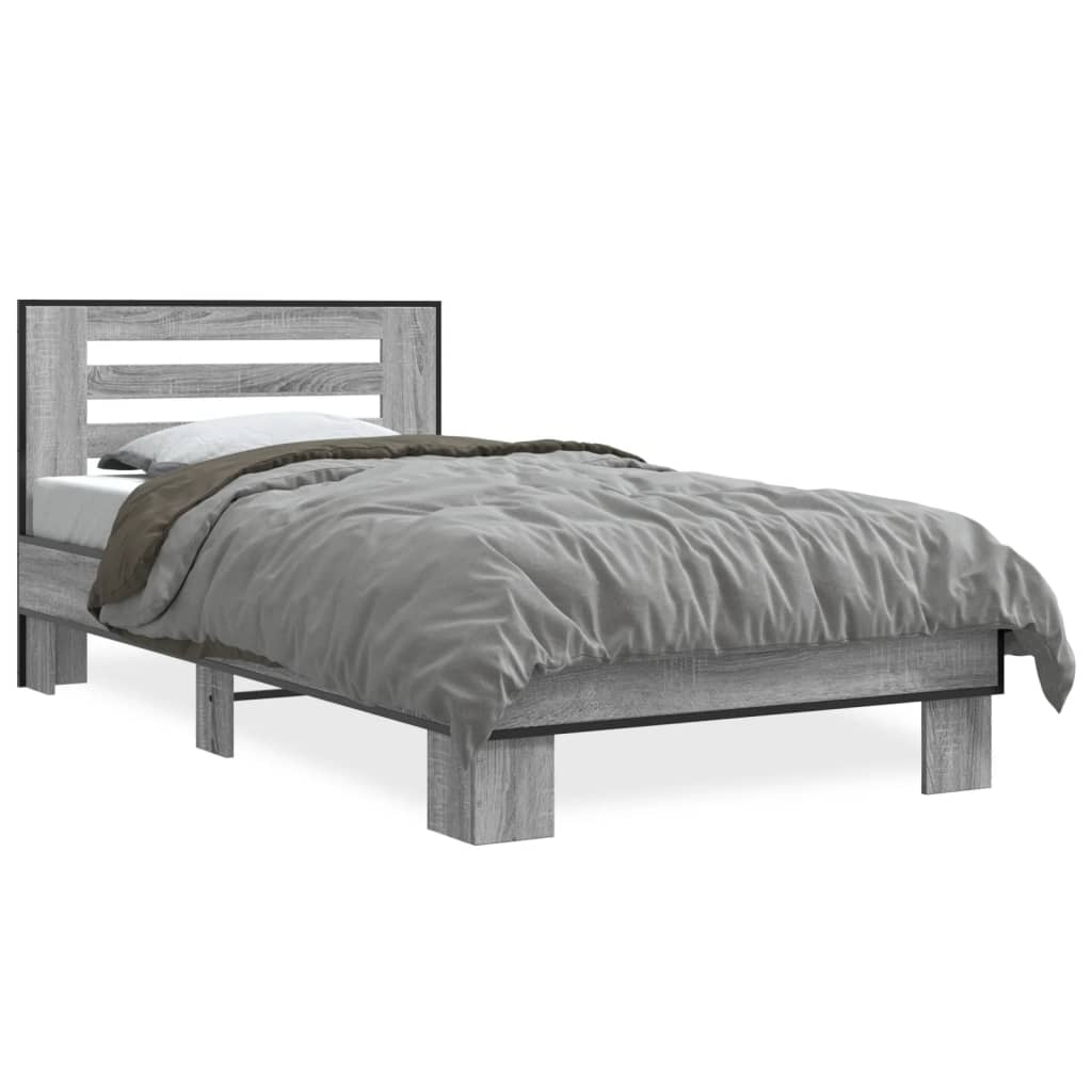 Giroletto Grigio Sonoma 75x190cm in Legno Multistrato e Metallo | homemem39