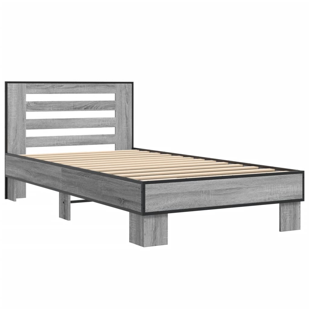 Giroletto Grigio Sonoma 75x190cm in Legno Multistrato e Metallo | homemem39