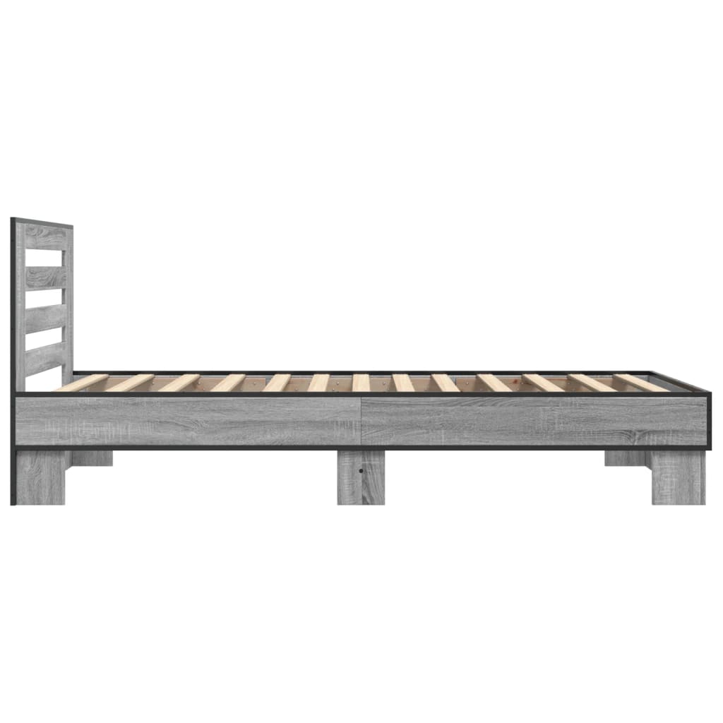 Giroletto Grigio Sonoma 75x190cm in Legno Multistrato e Metallo