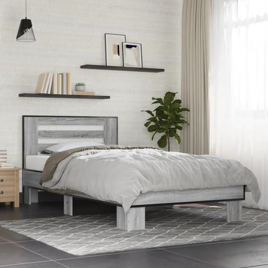 Giroletto Grigio Sonoma 75x190cm in Legno Multistrato e Metallo | homemem39