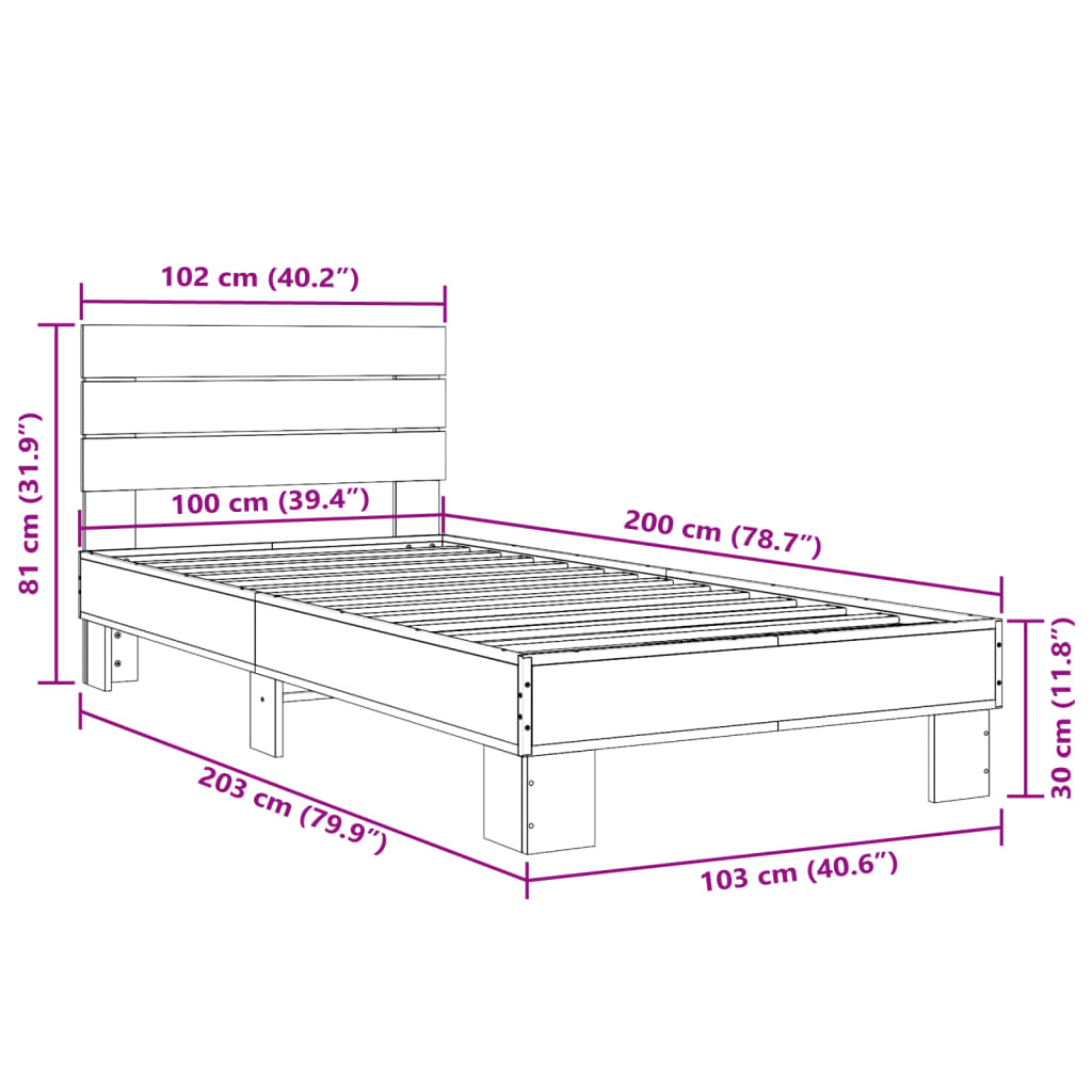 Giroletto Rovere Fumo 100x200 cm in Legno Multistrato e Metallo