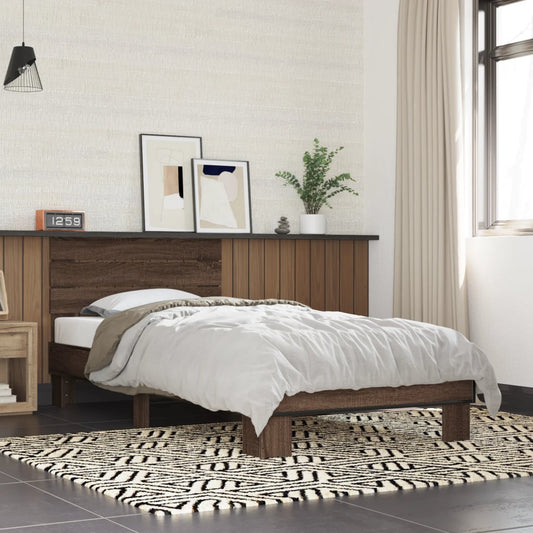 Giroletto Rovere Marrone 100x200 cm Legno Multistrato e Metallo | homemem39