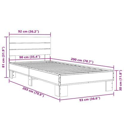 Giroletto Nero 90x200 cm in Legno Multistrato e Metallo | homemem39