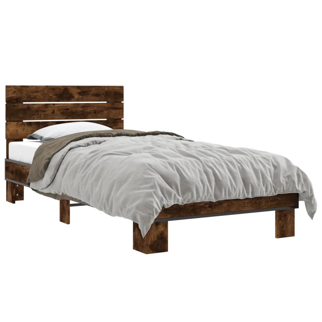 Giroletto Rovere Fumo 90x200 cm in Legno Multistrato e Metallo | homemem39