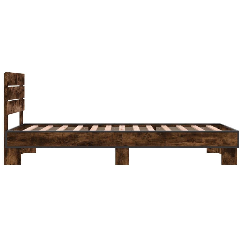 Giroletto Rovere Fumo 90x200 cm in Legno Multistrato e Metallo | homemem39