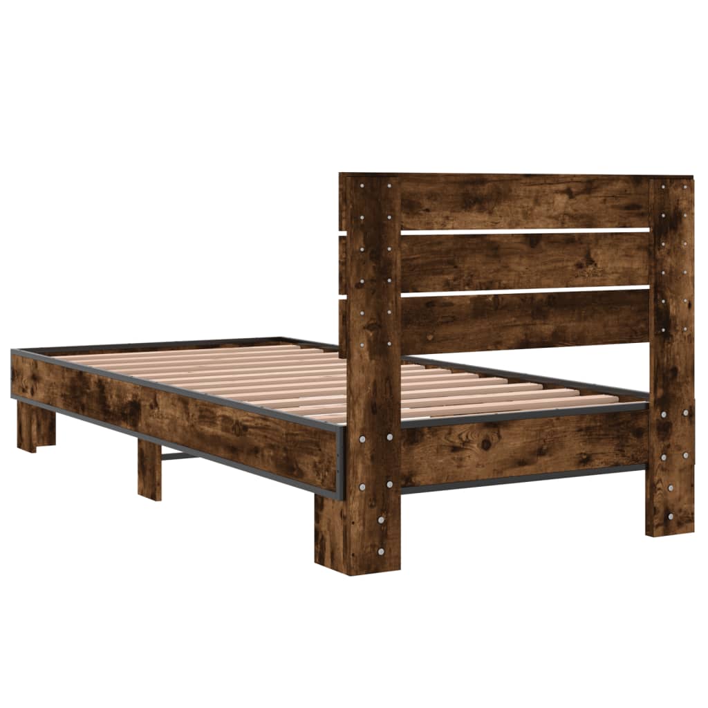 Giroletto Rovere Fumo 90x200 cm in Legno Multistrato e Metallo | homemem39