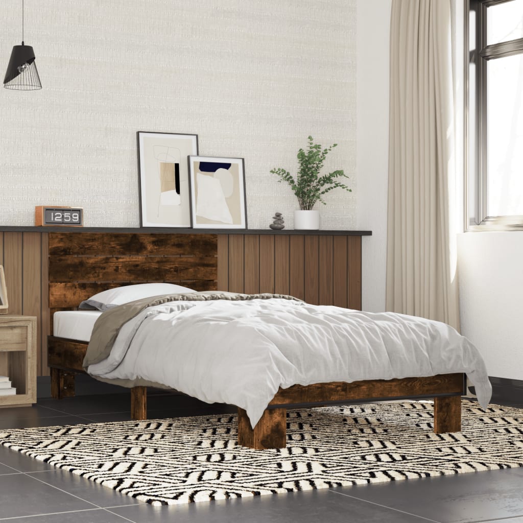 Giroletto Rovere Fumo 90x200 cm in Legno Multistrato e Metallo | homemem39