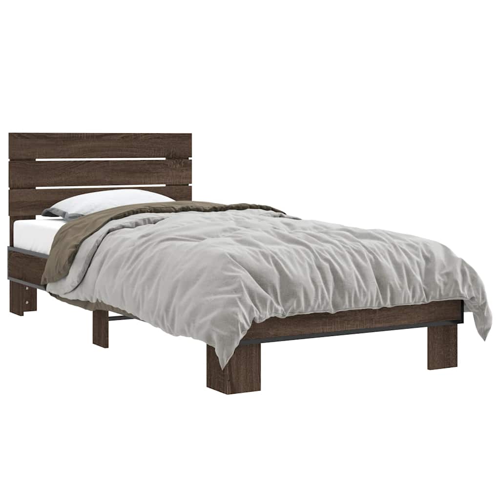 Giroletto Rovere Marrone 90x200 cm Legno Multistrato e Metallo | homemem39