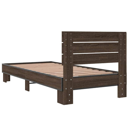 Giroletto Rovere Marrone 90x200 cm Legno Multistrato e Metallo | homemem39