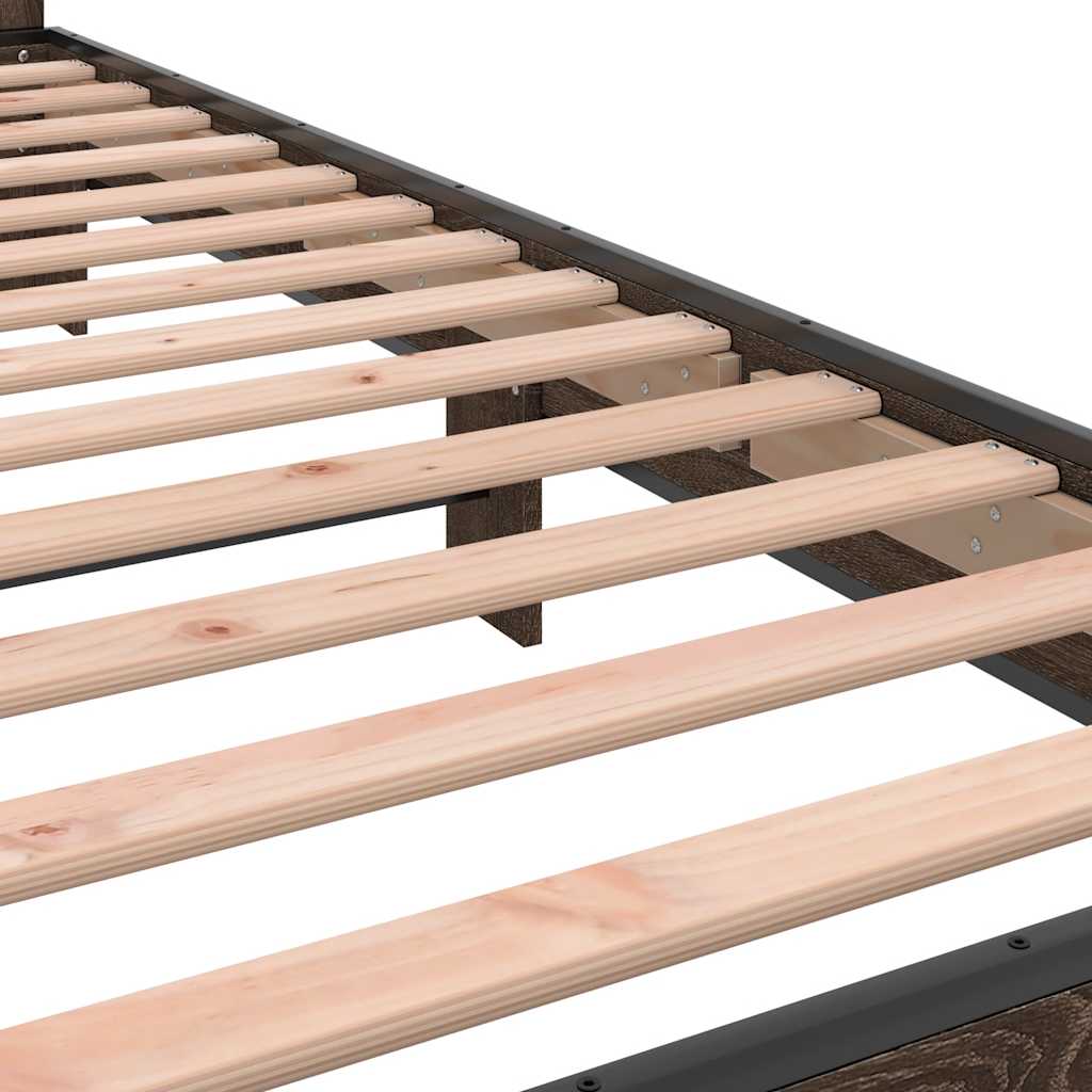 Giroletto Rovere Marrone 90x200 cm Legno Multistrato e Metallo | homemem39